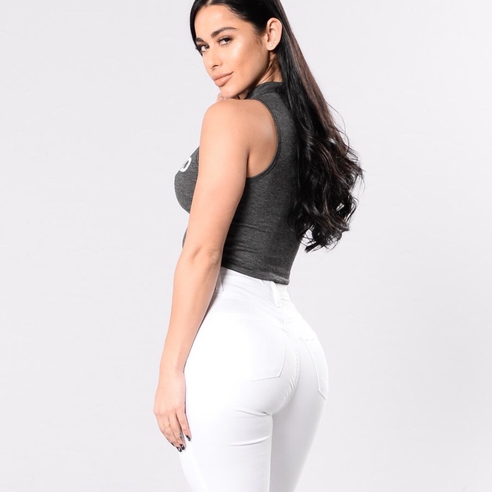 Fashion Nova Gray Mock Neck Crop Top FN Squad NWT XS - Picture 5 of 7